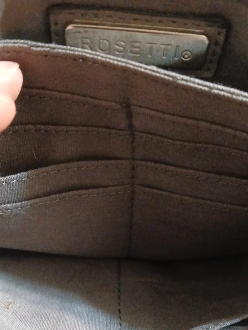 Rosetti Light Gray Crossbody Bag with Front Pockets